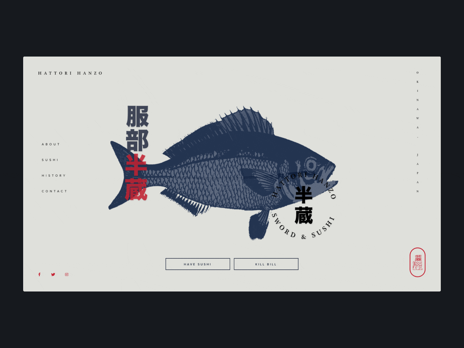 Hattori Hanzo film interaction interface principle ui web webdesign