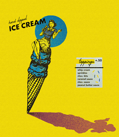 Hand-Dipped Delicious to Lick 1950s branding design float ice cream icon illustration illustrator logo pen and ink photoshop retro retro design soda typography vintage