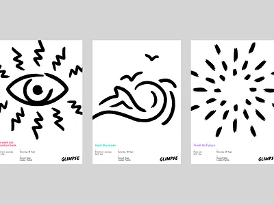 Glimpse Posters branding design illustration minimal poster