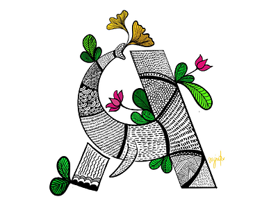 Typeface / Typography creation creative everyday design gond art illustration natures art natures creativity traditional art typeface typography