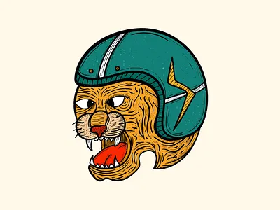 Tiger and helm 2d character adobe illustrator art cartoon character clothing design clothing label colorful design drawing illustration logo animal logo design mascot logo tattoo tattoo art tattoo design tiger logo
