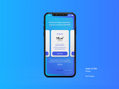 Daily UI #030 - Pricing app appdesign dailyui dailyui030 dailyuichallenge design gradient interfacedesign pricing pricing plan ui uidesign xd