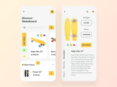 Skateboard Online App Store 🛹 2020 trend 2020 ui trends app concept app ui design details details page ecommerce home screen ios app design online skateboard skateboard app store store app ui ux