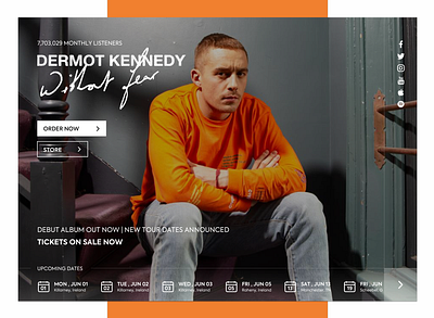 Dermot Kennedy Site Re-Design app artist dailyui dash dermot kennedy design desktop homepage landingpage music redesign site sketch ui ux website