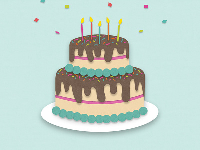 Birthday Cake birthday cake illustration papercut