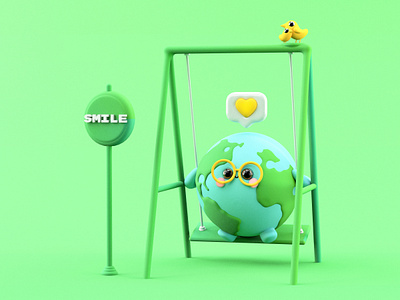 No Panic 3d animated animation birds blender c4d character colors coronavirus covid19 design dribbble dribble happy illustration kawaii art love octane panic smile