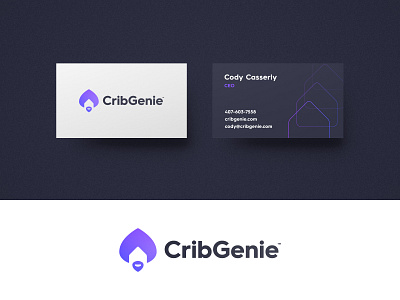 Crib Genie - Logo Wave Award award winning brand brand identity branding business cards design genie home house identity designer lettermark logo logo design logomark logotype designer negative space real estate smart mark typography visual identity