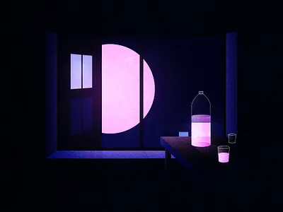 Strawberry Moon art building city coronavirus dark design drink gradient illustration isolation kitchen moon night noise pink quarantine shadow texture