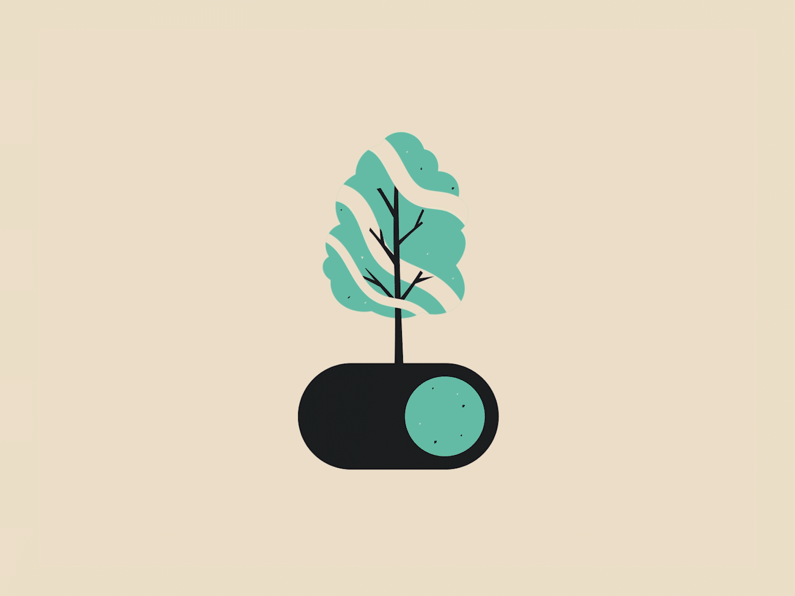 Daily UI 15 - On/Off Switch - Tree animation app design flat illustration minimal mobile ui ux vector