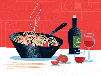 Dinner food food illustration illustration texture vector wine