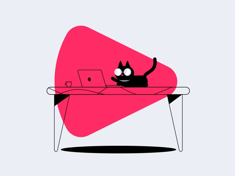 Work Hard after effects animation cat illustration motion design motion graphics work