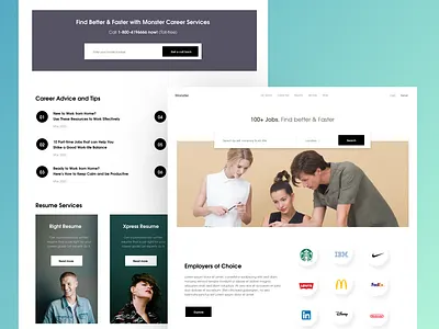 job search - Website design best clean design employers find job job board landing pages landingpage minimal modern search trend trendy ui ux