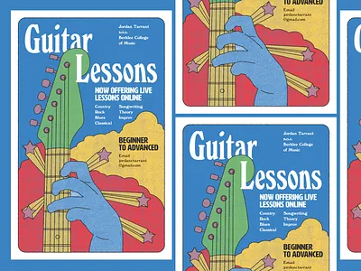 Lessons Poster design flyer gig poster graphic design illustration music richmond typography
