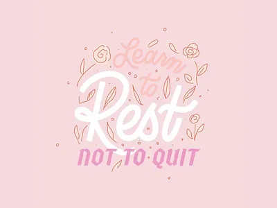 Learn to Rest 1960s color theory handlettering illustration lettering pink popart procreate typography vintage
