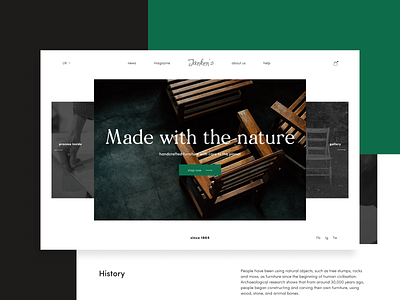 Handcrafted wooden furniture design ui web