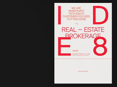 IDE8 Poster Design brand identity cean design minimal minimalist poster poster design red swiss style