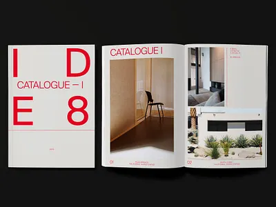 Catalogue Design for IDE8 catalogue design graphic design home interior materials minimal photography print red