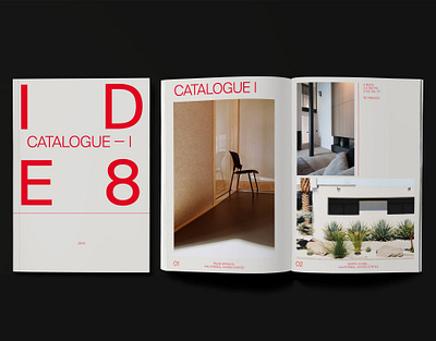 Catalogue Design for IDE8 catalogue design graphic design home interior materials minimal photography print red