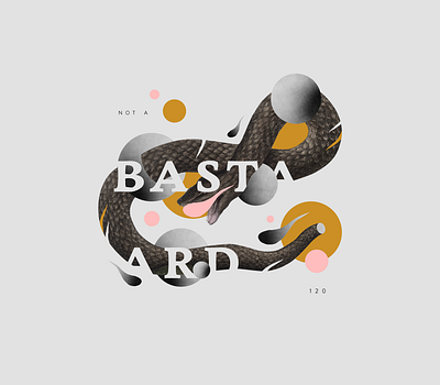 Not a Bastard animals collage illustration snake