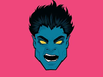 Nightcrawler art cartoon color comics design flat hero illustration illustrator marvel mutant vector vector art xmen