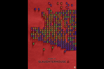 Made in Slaughterhouse animals design illustration poster