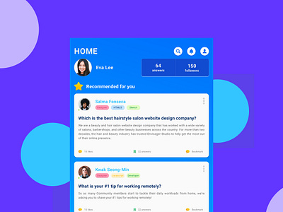 Ask & Answer App Concept android app design social media uiux