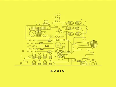 Audio Illustration audio banner bold branding colorful design illlustrator illustration illustration art illustrations line art lines tech tech conference vector