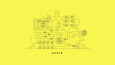 Audio Illustration audio banner bold branding colorful design illlustrator illustration illustration art illustrations line art lines tech tech conference vector
