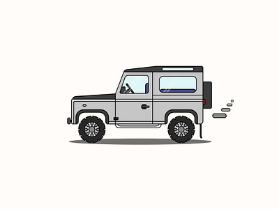 Land Rover - Defender 90 OFF ROAD 90 adventures car defender design flat illustration land rover like off offroad outdoor road roadtrip rover summer vector