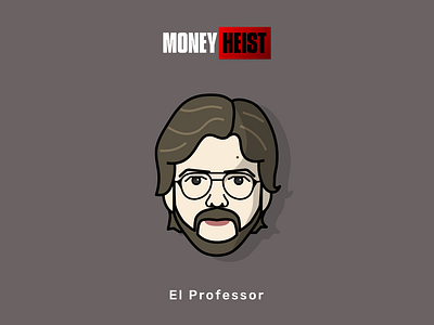 Money Heist - El Professor art avtar bella ciao character character design el professor faces illustration la casa de papel money heist netflix portrait poster tv series vector