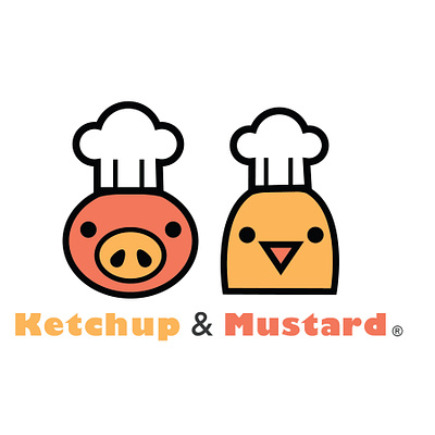 Ketchup & Mustard Logo branding design illustration logo