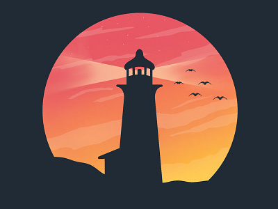 Lighthouse illustration creative creative design dark design graphic design illustration illustration art illustrations silhouette sky vector