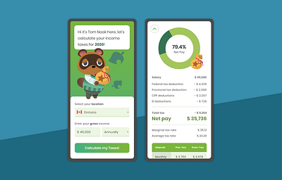 UI Challenge 3: Calculator animal crossing calculator dailyui dailyuichallenge design illustration income tax ui