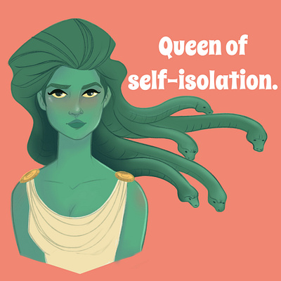 Medusa - Queen of Self-Isolation characterdesign myth procreate sketch