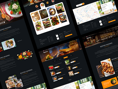 Restro Web UI/UX dark theme ui food services menu design online food restaurant app restaurant website web design web ui web ux website design