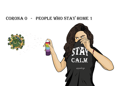 corona virus VS people who stay home 2020 design calmdown coronavirus design illustration lifestyle peace quarantine stay safe stayhome