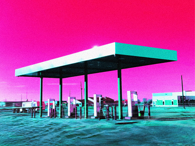 GAS STATION 001 gas station nebraska photo photo edit photoshop rural saturated saturation surreal