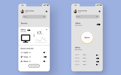 Daily UI Challenge | Home automation UI app design flat illustration illustrator minimal ui ux vector website