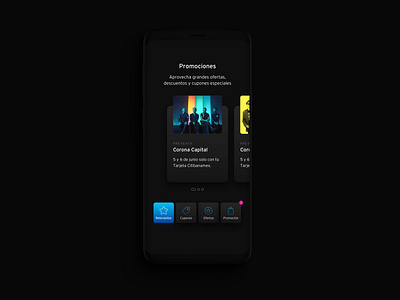 Promotion cards. Dark mode app app design card concept dark app dark mode design ui ui design ux design