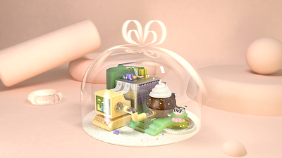 Glass world c4d computer gif hand icecream love world