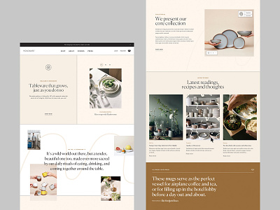 Monoware | Homepage Concept e commerce homepage homeware shopify shopify store tableware web design website website design