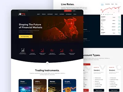 FX Bulles Website design forex website illustration interface landing page onexcell ui user experience user interface ux ux ui web web design web design agency web illustration web site