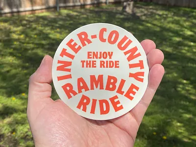 Inter-County Ramble Ride Stickers brand branding identity logo oklahoma stickers type typography