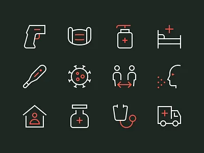 Coronavirus Icons Pt. 1 coronavirus icon icons iconset illustration minimal outline perfect rodchenkod stayathome virus