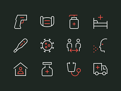 Coronavirus Icons Pt. 1 coronavirus icon icons iconset illustration minimal outline perfect rodchenkod stayathome virus