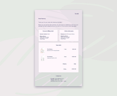 Daily UI 017 - E-mail receipt template daily ui 017 dailyui ecommerce email template ui ui design user interface design
