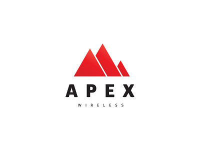 Apex Wireless apex brandidentity branding design flat icon illustration logo logodesigner mountain vector