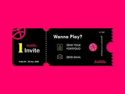1 Dribbble Invite clean colors creative debut design draft dribbble dribbble invitation dribbble invite flat graphic illustration illustrator invitation invite portfolio shot typography vector