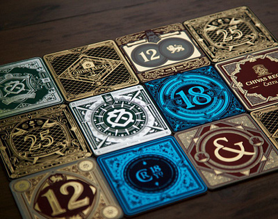 Chivas Regal Coasters coaster design foil stamp foiling illustration packagingdesign vector