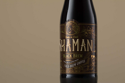 Shaman Black Brew branding coffe coffee packaging cold brew coffee design illustration packagingdesign vector